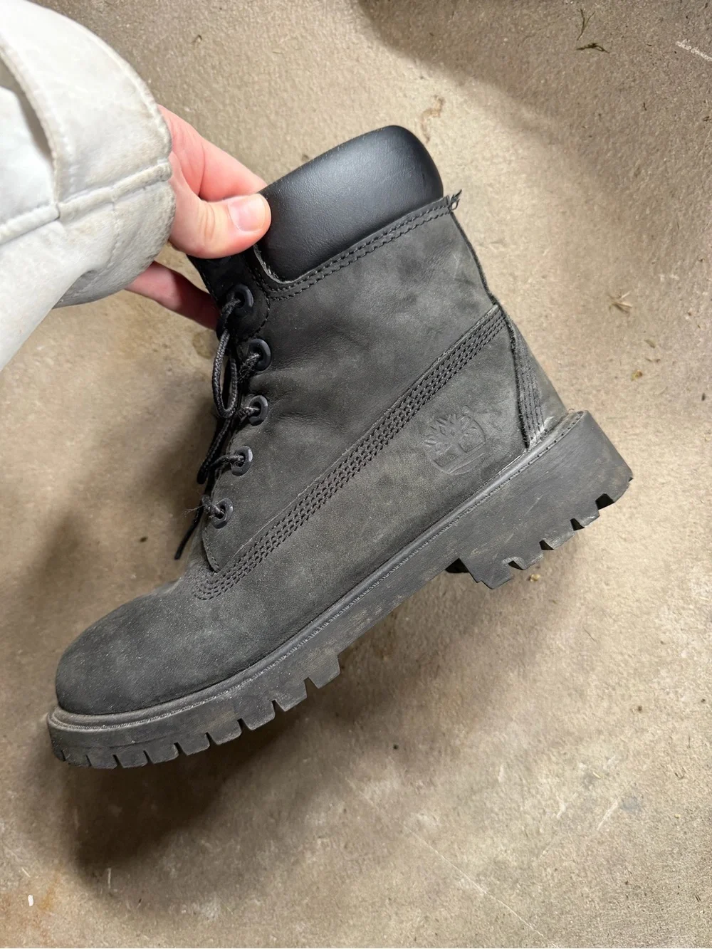 Kids Timberland Black Lace-Up Boots